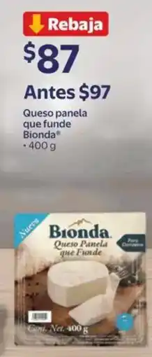 Walmart Express Bionda Queso Panela que Funde oferta