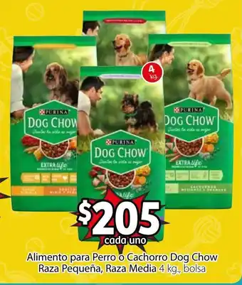 Alimento para Perro o Cachorro Dog Chow Raza Pequeña, Raza Media 4kg, bolsa