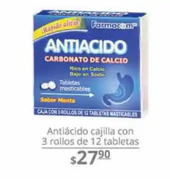 Antiacido Cajilla con 3 rollos de 12 tabletas