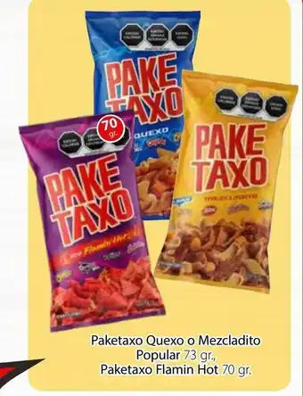 Soriana Mercado Paketaxo Queso o Mezcladito Popular 73 gr , Paketaxo Flamin Hot 70gr oferta