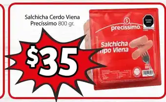 Soriana Mercado Salchicha Cerdo Viena Precissimo 800gr oferta