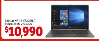 Soriana Mercado Laptop Hp 14-CF2081LA PEN/8/256G 2Y0E0LA oferta