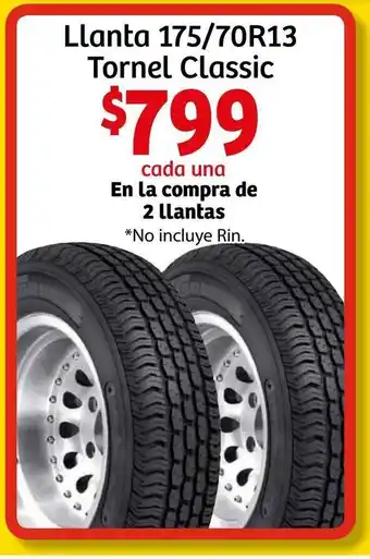 Soriana Mercado Llanta 175/70R13 Tornel Classic oferta