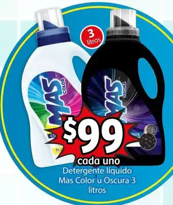 Soriana Mercado Detergente Liquido Mas Color u Oscura 3 Litros oferta