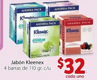 Jabon Kleenex 4 barras de 110gr c/u