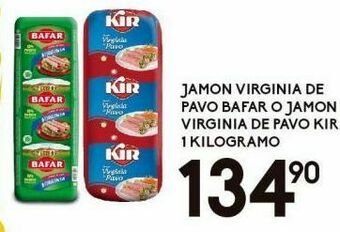 Alsuper Jamón Virginia de Pavo Bafar/Kir 1kg oferta