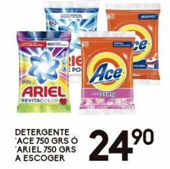 Alsuper Detergente Ace ó Ariel 750g oferta
