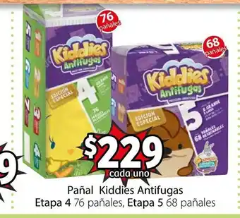 Soriana Mercado Pañal Kiddies Antifugas Etapa 4 76 pañales, Etapa 5 68 pañales oferta
