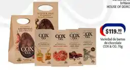La Comer cox & co. variedad de barras de chocolate oferta