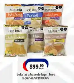 La Comer Scrubbys botanas a base de legumbres y quinoa oferta