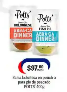 La Comer Potts' salsa boloñesa o para pie de pescado oferta
