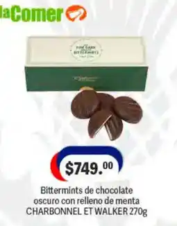 La Comer charbonnel et walker bittermints de chocolate oscuro con relleno de menta oferta