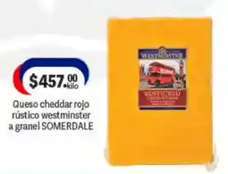 La Comer Somerdale Queso cheddar rojo rústico westminster a granel oferta