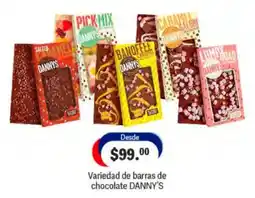 La Comer Danny's variedad de barras de chocolate oferta