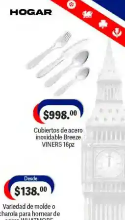 La Comer Viners cubiertos de acero inoxidable breeze 16pz oferta