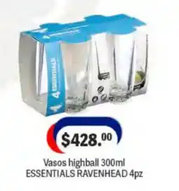 La Comer Essentials vasos highball oferta