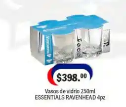 La Comer Essentials vasos de vidrio oferta