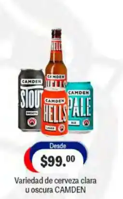 La Comer camden variedad de cerveza clara u oscura oferta