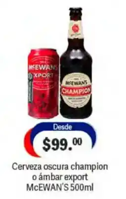 La Comer mcewan's cerveza oscura champion o ámbar export oferta