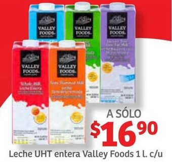 Soriana Híper Leche UHT Entera Valley Foods 1L oferta