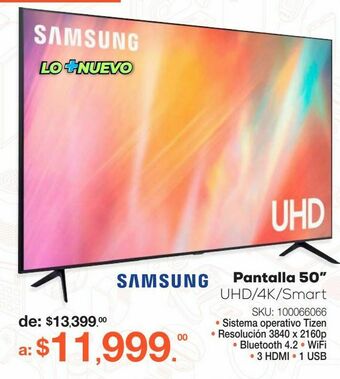 RadioShack Pantalla samsung 50 au7000 / 50 pulgadas / ultra hd 4k / smart tv oferta