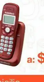 RadioShack Teléfono inalámbrico radioshack rs6114 / rojo oferta