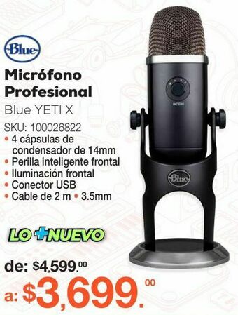 RadioShack Micrófono profesional blue yeti x / negro / usb oferta