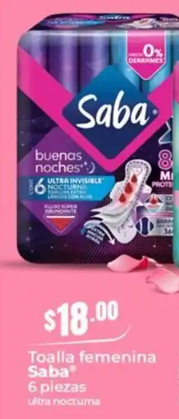 Saba toalla femenina ultra nocturna