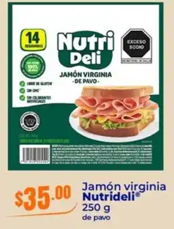 Tiendas Neto Nutrideli jamón virginia de pavo oferta