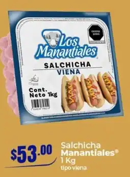 Tiendas Neto Los Manantiales Salchicha Viena oferta