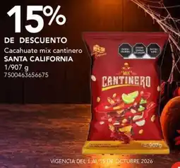 City Club Santa california cacahuate mix cantinero oferta