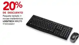 City Club logitech teclado + mouse inalámbricos mk270 oferta