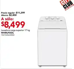 City Club Whirlpool lavadora carga superior 17 kg oferta