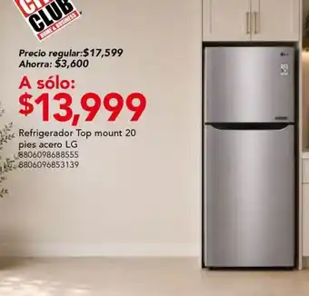 Lg refrigerador top mount