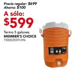 City Club Member's Choice Termo 5 galones oferta