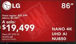 City Club lg nano 4k uhd ai nu850 oferta
