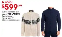 City Club Ted Lapidus Suéter trenzado con zipper oferta