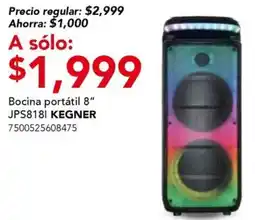 City Club kegner bocina portátil 8" oferta
