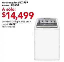 City Club MABE lavadora 24 kg blanca tapa cristal oferta