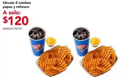 City Club City Club 2 combos papas y refresco oferta