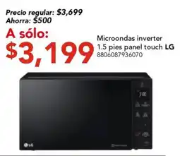 City Club LG microondas inverter 1.5 pies panel touch oferta