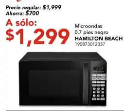 City Club Hamilton Beach Microondas 0.7 pies negro oferta