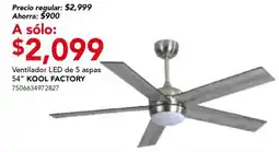 City Club Kool Factory Ventilador LED de 5 aspas oferta