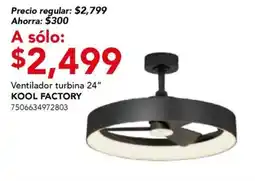City Club Kool Factory Ventilador turbina 24" oferta