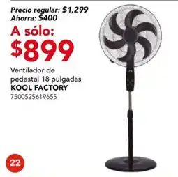 City Club Kool Factory Ventilador de pedestal oferta