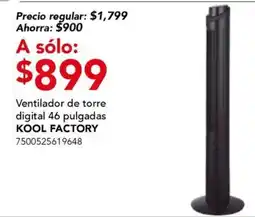 City Club Kool Factory Ventilador de torre digital 46 pulgadas oferta