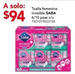 City Club Saba toalla femenina invisible oferta