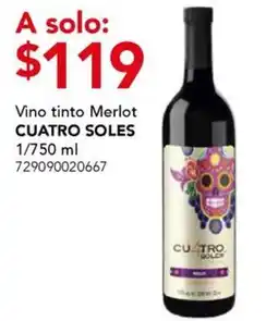 City Club Cuatro Soles Vino tinto Merlot oferta