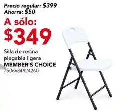 City Club Member's Choice Silla de resina plegable ligera oferta