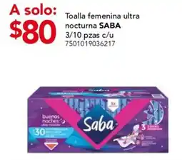 City Club Saba toalla femenina ultra nocturna oferta